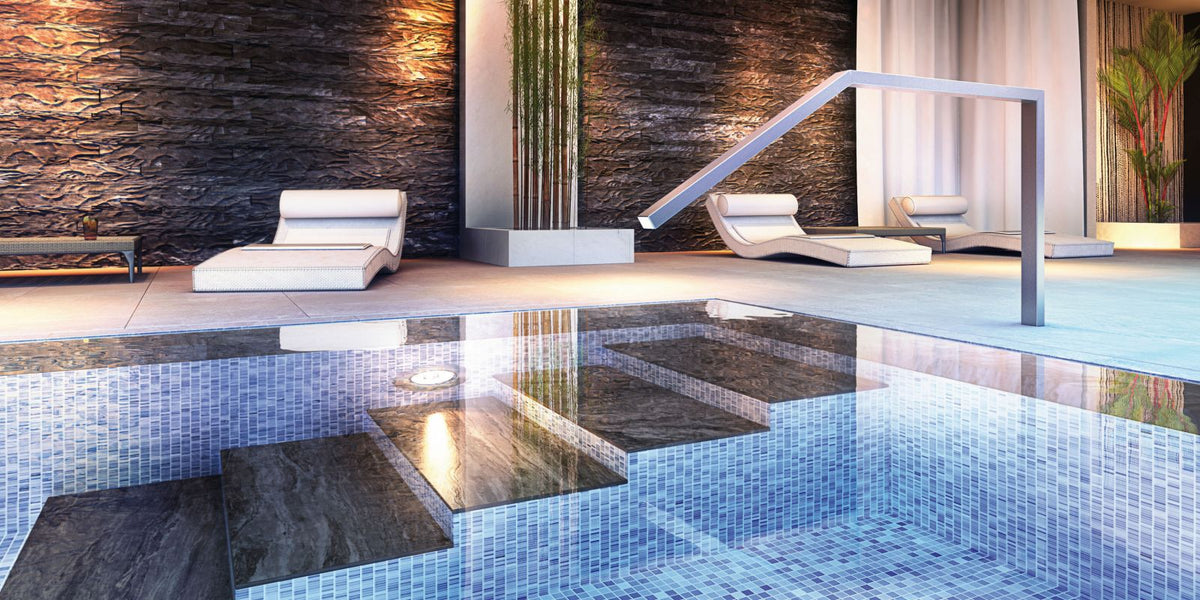 Schwimmbad & Spa Mosaik Bodenfliesen