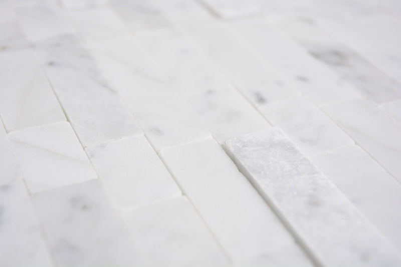 3D Design Mosaikfliese Ziegel Marmor Selbstklebend Weiss