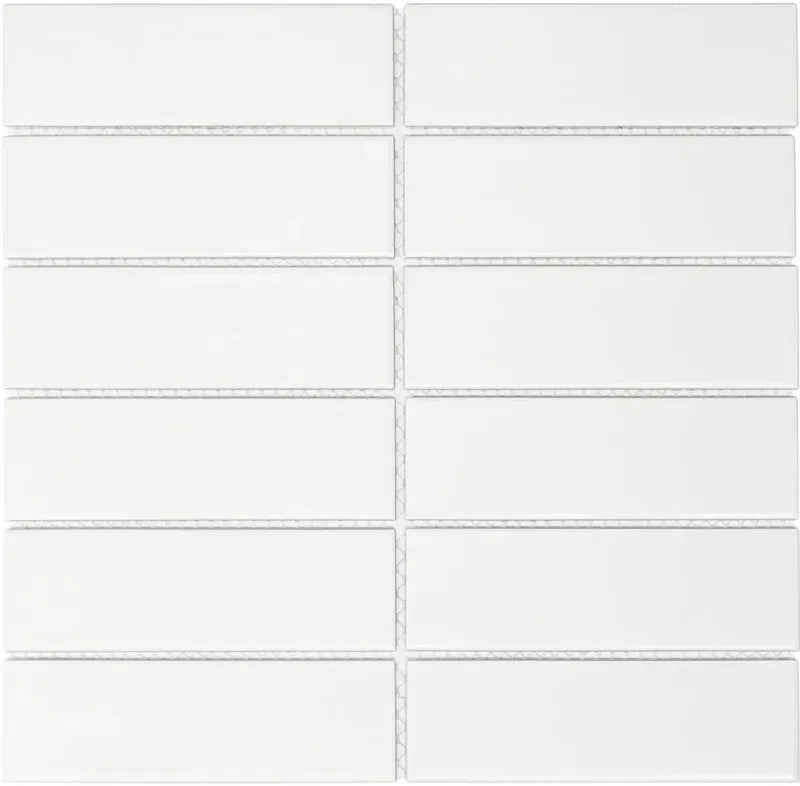 Weiss Matt Metro Mini Porzellan Mosaikfliese