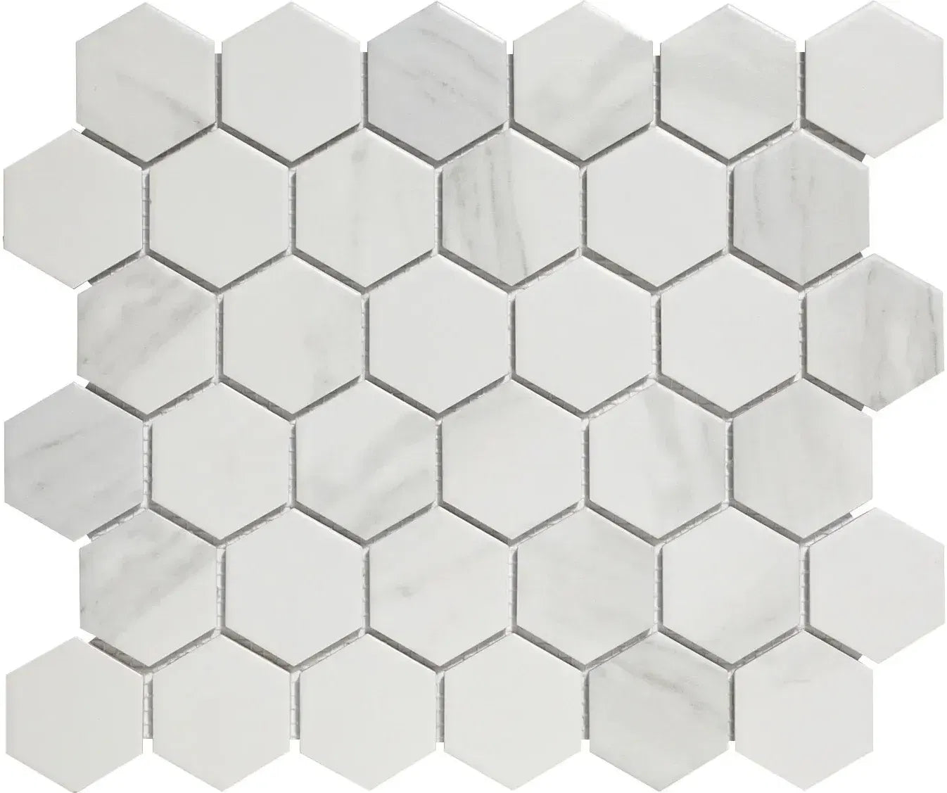 Carrara Weiss Grau Marmor Optik Porzellan Mosaik
