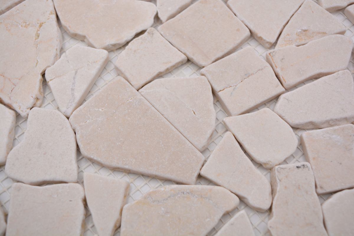 Alba Steinbruch Marmor Mosaikfliese Weiss
