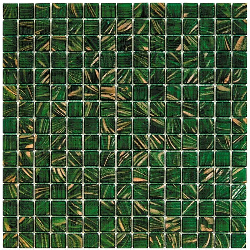 Amazonas Grün Gold Ader Quadrat Glas Mosaik Fliese