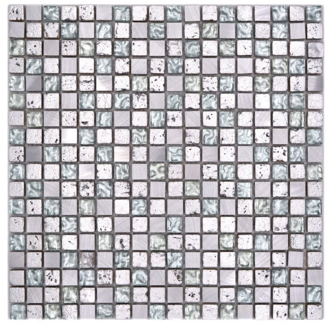 Antarktis Mix Silber Crystal Mosaikfliese