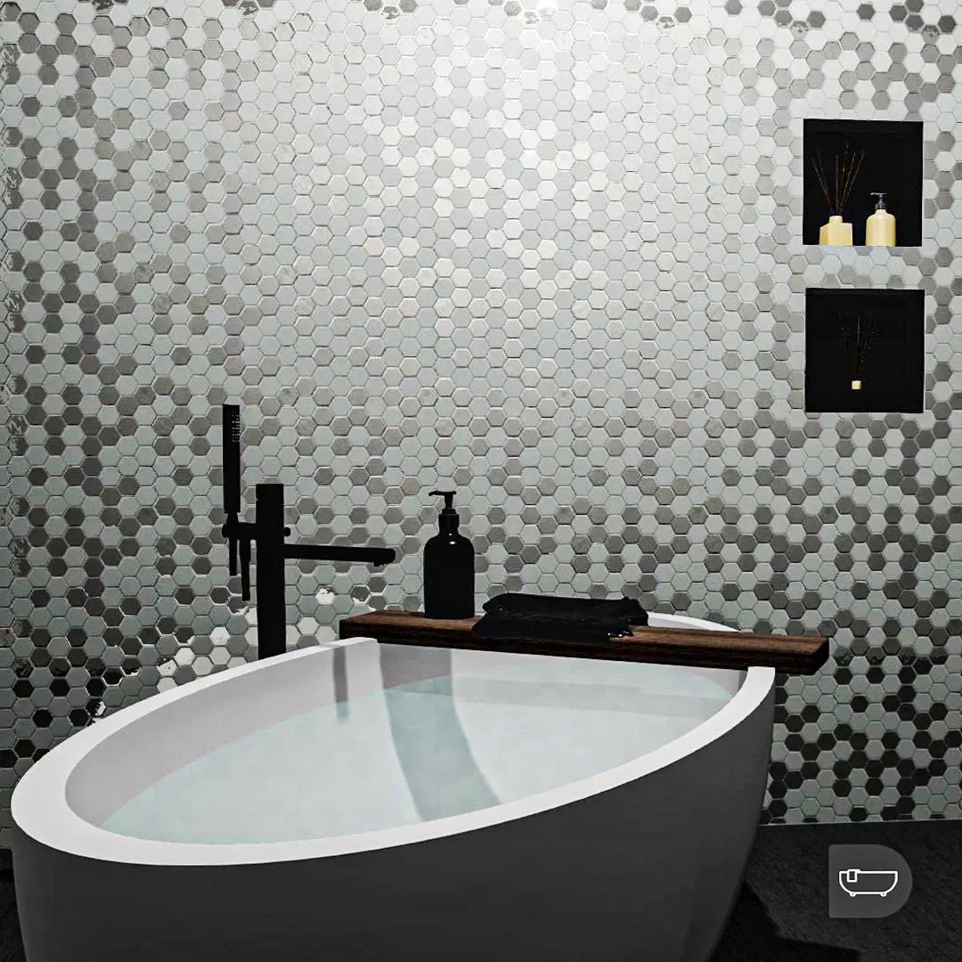 Aqua Pastell Grün Hexagon Glas Mosaikfliese Badezimmer Schweiz Plättli