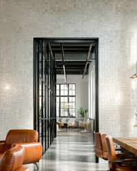Arctic Pearl | Premium 3D Perlmutt Mosaik Wohnraum