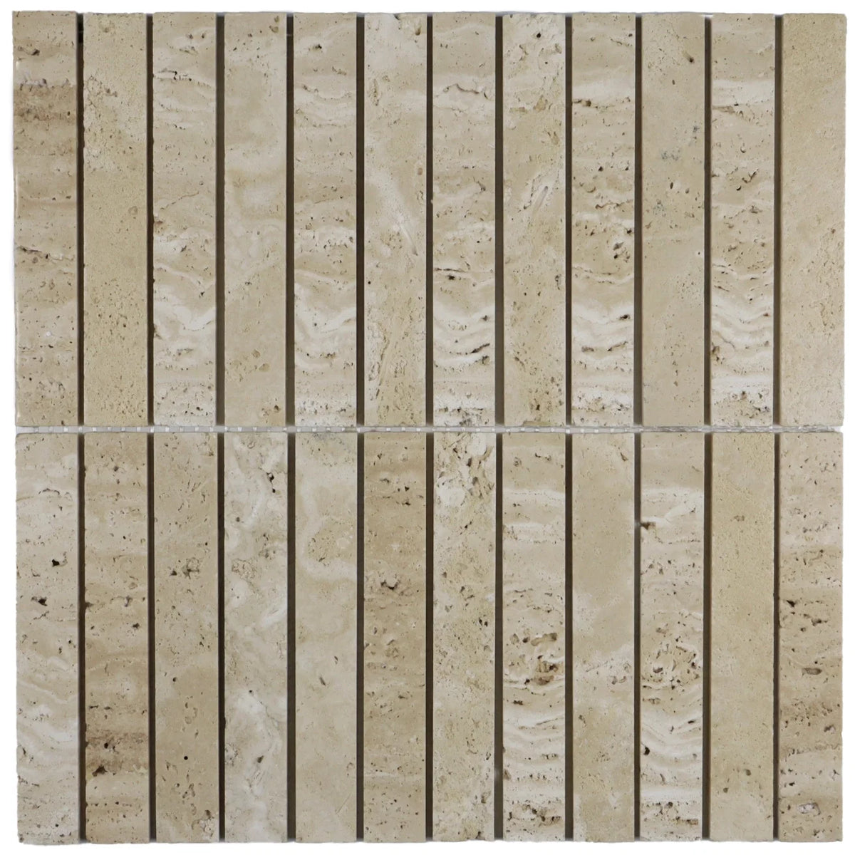 Atelier Travertin Ivory | Premium Naturstein KitKat Mosaik