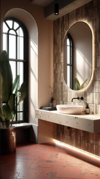Atelier Travertin Ivory | Premium Naturstein KitKat Mosaik Bad