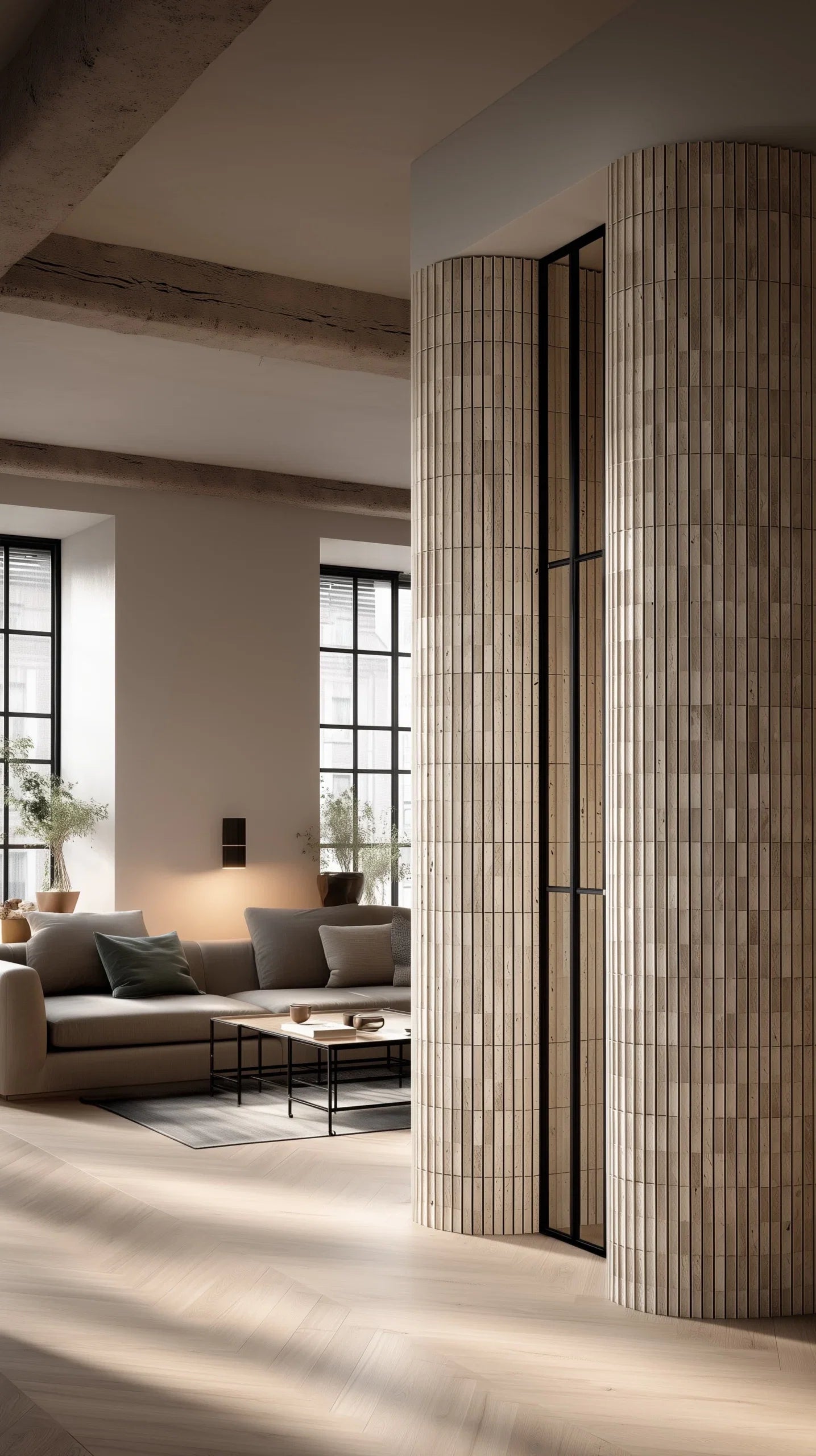 Atelier Travertine Walnut | Premium Naturstein KitKat Mosaik Fliesen