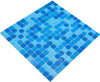 Atlantic Blau Mix Pixel Glas Mosaikfliese für Bad und Küche Matt