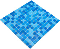 Atlantic Blau Mix Pixel Glas Mosaikfliese für Bad und Küche Matt