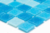 Atlantic Blau Mix Pixel Glas Mosaikfliese für Bad und Küche Matt Plättli