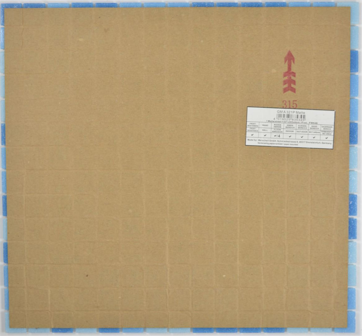 Atlantic Blau Mix Pixel Glas Mosaikfliese für Bad und Küche Schweiz Plättli