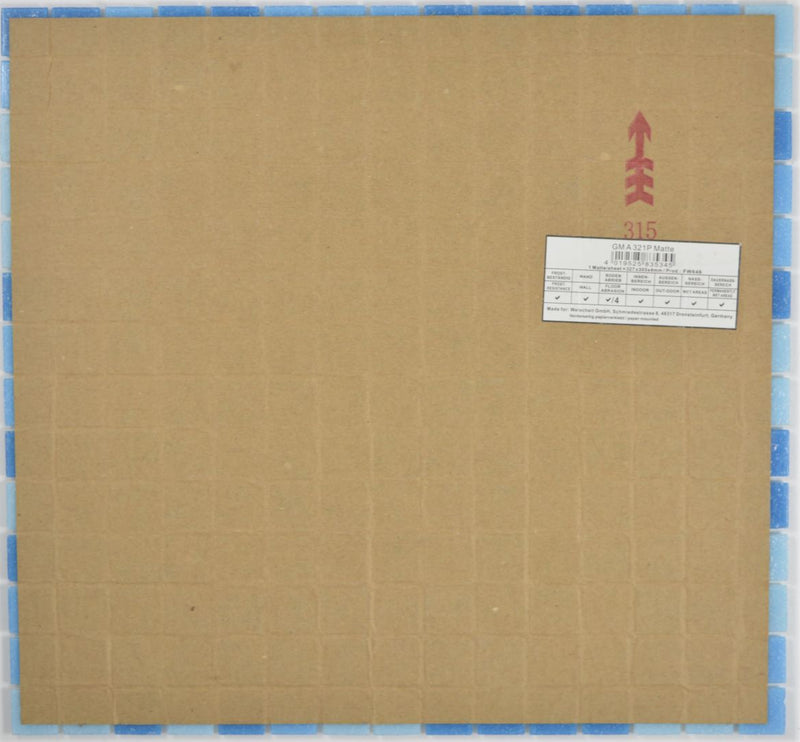 Atlantic Blau Mix Pixel Glas Mosaikfliese für Bad und Küche Schweiz Plättli