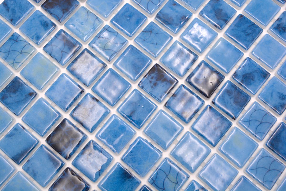 Azur Blau Glanz Glass Mosaikfliesen