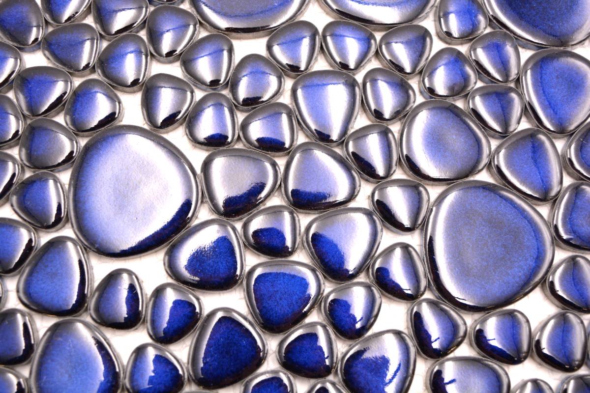Blau Kieselstein Mosaikfliesen Wand und Boden Fliese Schweiz