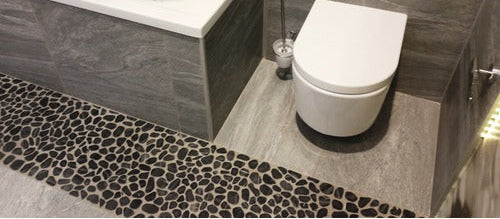 Bad Schwarz Fluss Kieselstein Mosaikfliese