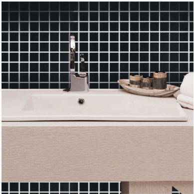 Schwarz Glanz Mini Quadrat Porzellan Mosaik Fliese Bad