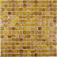 Baumharz Braun Gold Ader Quadrat Glas Mosaik Fliese