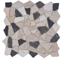 Beige Anthrazit Bruch Kieselstein Marmor Mosaikfliese