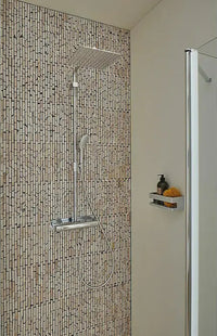 Beige Brick Marmor Mauerverbandoptik Mosaikfliese Duschwand