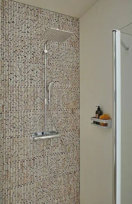 Beige Brick Marmor Mauerverbandoptik Mosaikfliese Duschwand