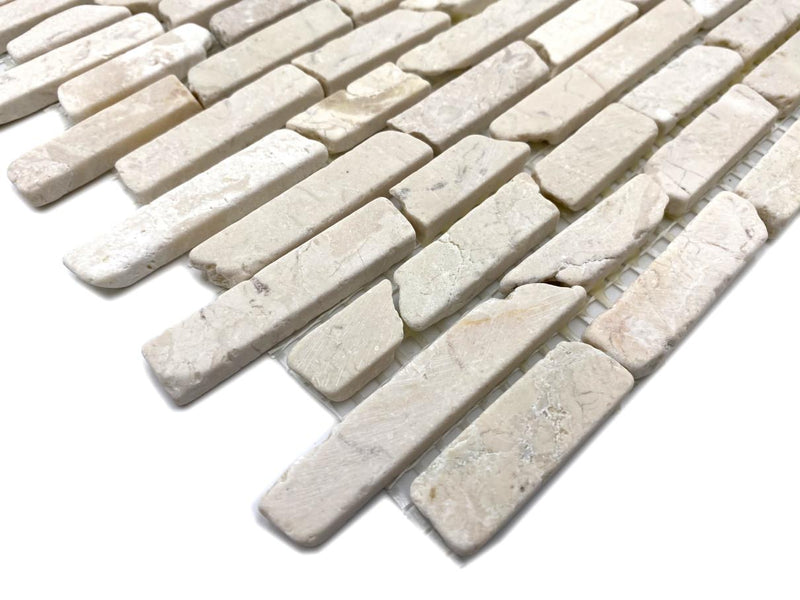 Beige Marmor Mauerverbandoptik Mosaikfliese