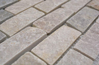 Rustikale Beige Matt Quartz Mosaik Splitface Fliesen