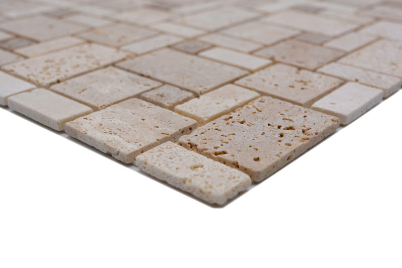 Beige Travertin Selbstklebend Mosaikfliese Schweiz Plättli