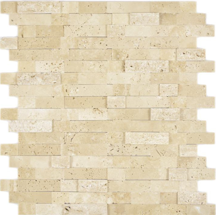 Beige Ziegel Marmor 3D Mosaikfliese Selbstklebend