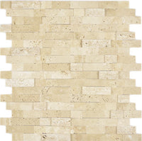 Beige Ziegel Marmor 3D Mosaikfliese Selbstklebend