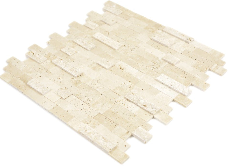 Beige Ziegel Marmor 3D Mosaikfliese Selbstklebend Design