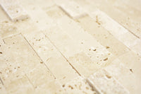 Beige Ziegel Marmor 3D Mosaikfliese Selbstklebend Naturstein