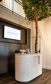 Bellini Pink KitKat Mini Porzellan Mosaikfliese Rezeption Design Fliesen