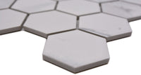 Bern Hexagon Keramik Mosaikfliese Weiss Sechseck