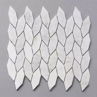 Blattform Weiss Carrara Marmor Mosaik Fliesen - Schweizer Premium Fliesen