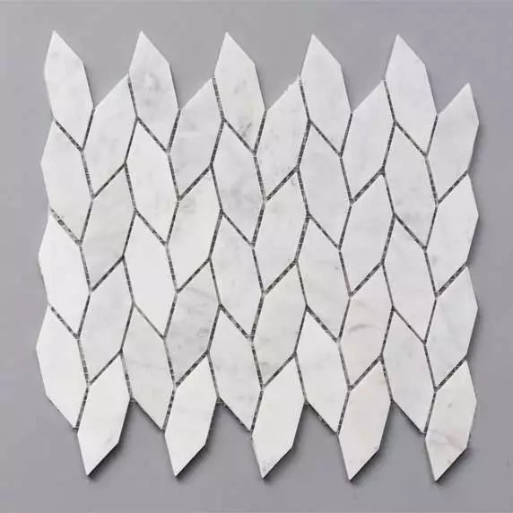 Blattform Weiss Carrara Marmor Mosaik Fliesen - Schweizer Premium Fliesen