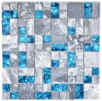 Blau Crystal Mix Mosaikfliese