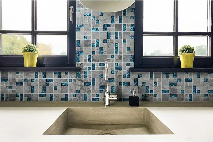 Blau Crystal Mix Mosaikfliesen Schweiz