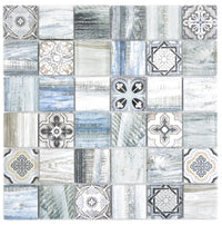 Blau Crystal Muster Holzoptik Mosaikfliese