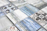 Blau Crystal Muster Holzoptik Mosaikfliese Fliesen Schweiz Online Kaufen