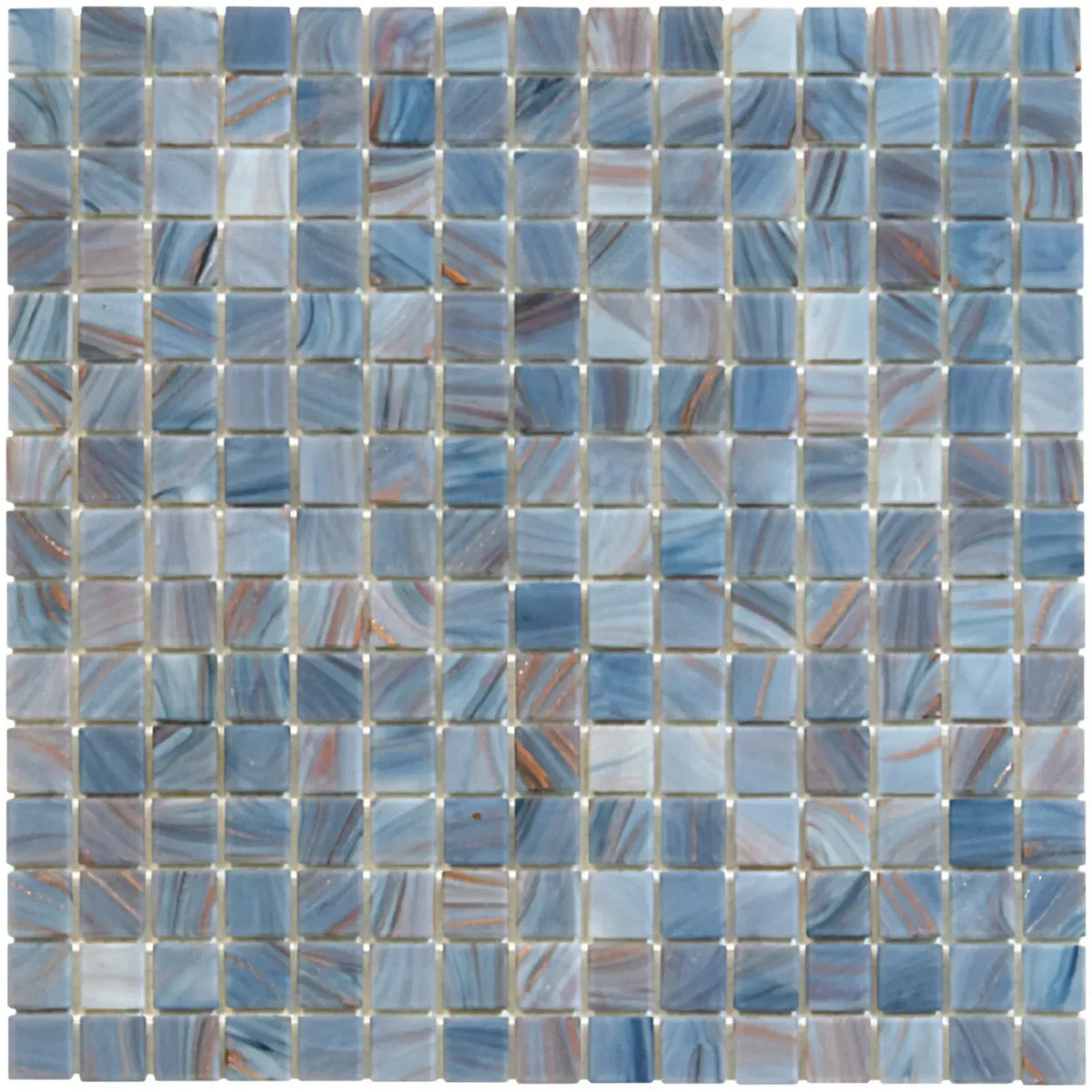 Blau Gold Ader Quadrat Glas Mosaik Fliese