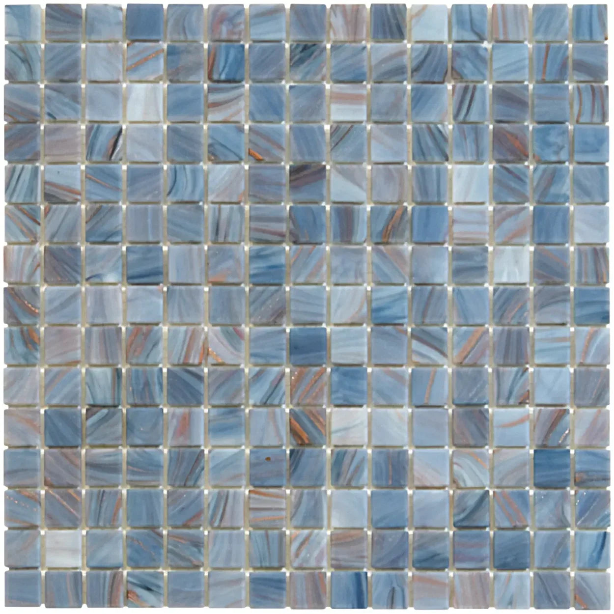 Blau Gold Ader Quadrat Glas Mosaik Fliese