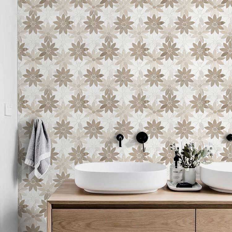  Marmor Fliese Badezimmer Küche Bodenfliesen Dekor Carrara weis Bronze Mosaik