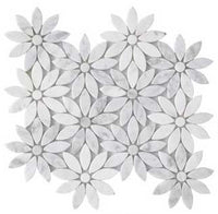 Blumen Marmor Fliese Badezimmer Küche Bodenfliesen Dekor Carrara weiss Platten