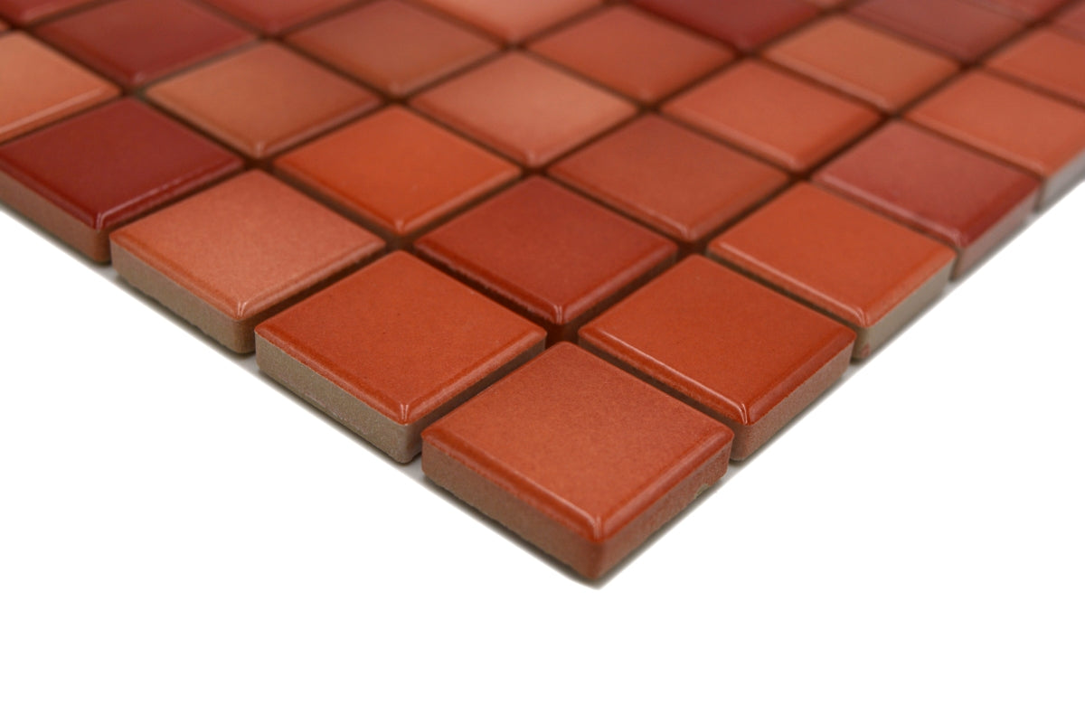 Orangen Rot Keramik Mosaikfliese Retro Vintage Optik