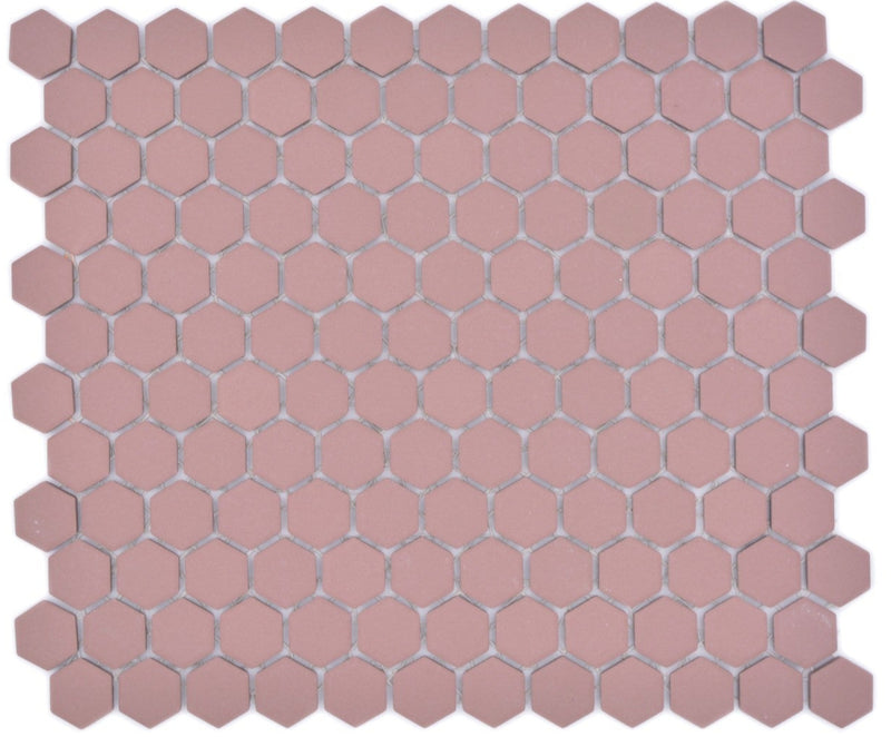 Bordeaux Hexagon Anti Rutsch Mosaik Fliese