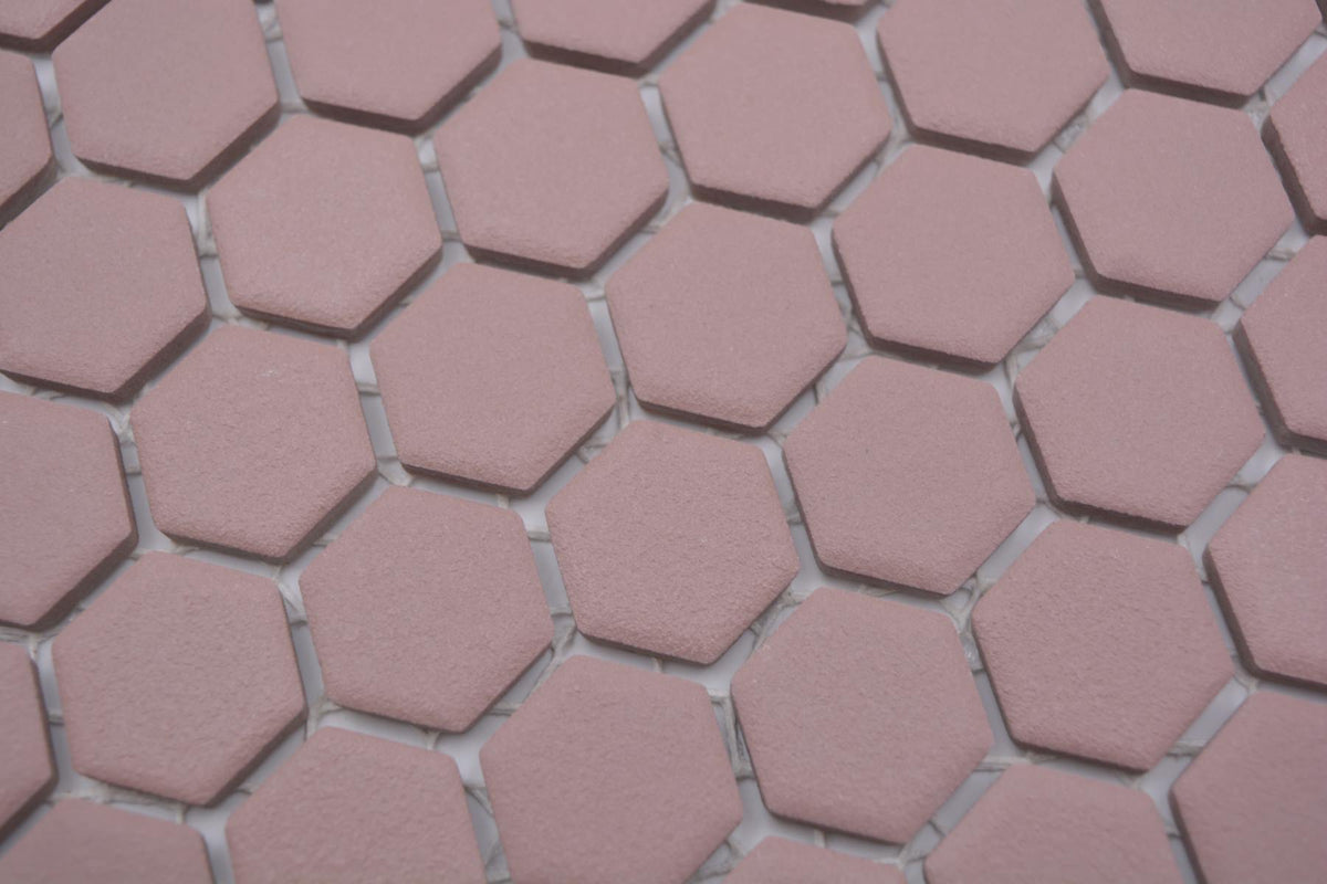 Bordeaux Hexagon Anti Rutsch Mosaik Fliese