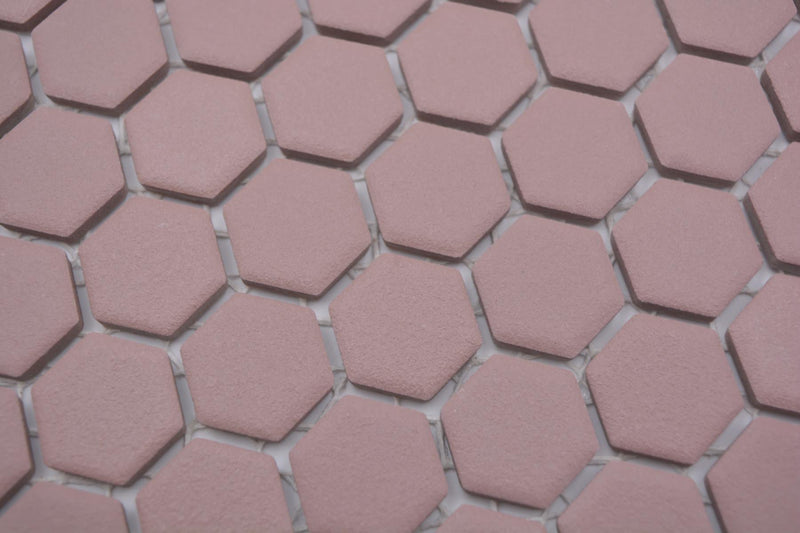 Bordeaux Hexagon Anti Rutsch Mosaik Fliese