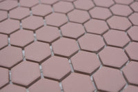 Bordeaux Hexagon Anti Rutsch Mosaik Fliese 