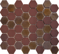 Bordeaux Velvet | Premium Hexagon Glasmosaik
